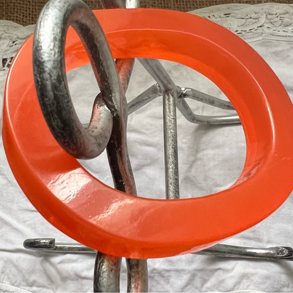 Vintage Bakelite Thick One of a kind Orange Bangle exquisite 🥰
